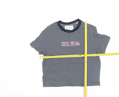 Womens UK Size 6 Jack Wills Blue Cropped T-Shirt