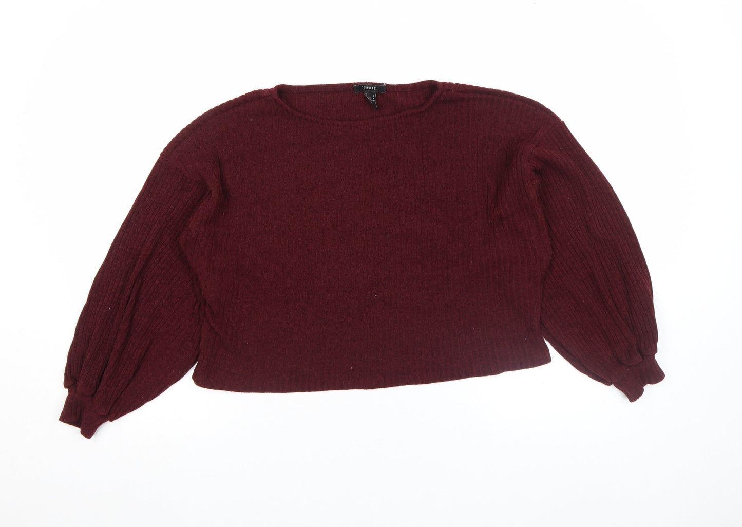 Womens UK Size M FOREVER 21 Red Pullover Jumper