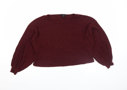Womens UK Size M FOREVER 21 Red Pullover Jumper