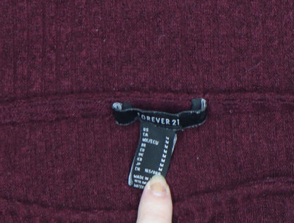 Womens UK Size M FOREVER 21 Red Pullover Jumper