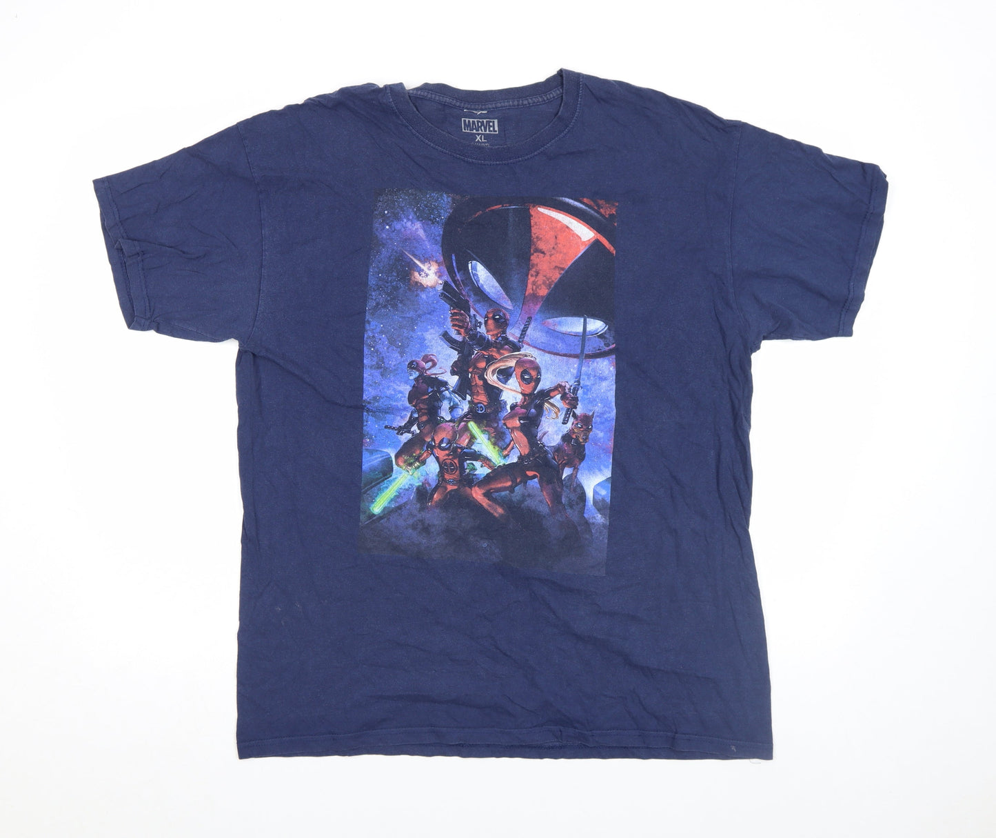 Mens UK Size XL Marvel Blue  T-Shirt