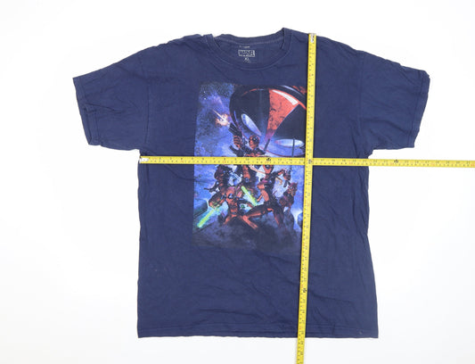 Mens UK Size XL Marvel Blue  T-Shirt