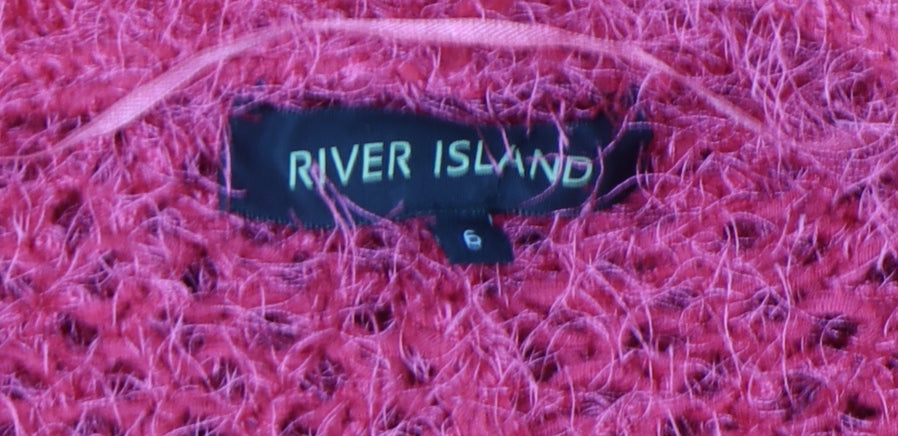 Womens UK Size 6 River Island Pink Cardigan Jumper
