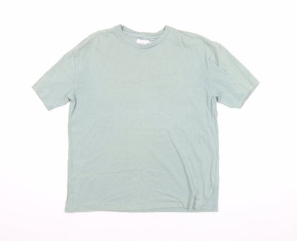 Topman Men's Green Cotton Short Sleeve Crew Neck T-Shirt Size S