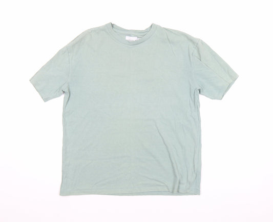 Topman Men's Green Cotton Short Sleeve Crew Neck T-Shirt Size S