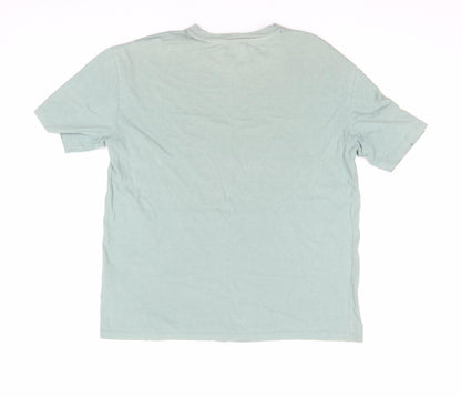 Topman Men's Green Cotton Short Sleeve Crew Neck T-Shirt Size S