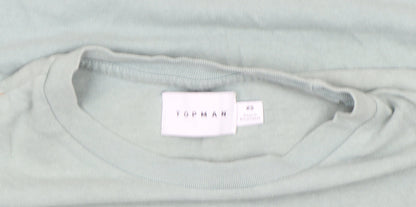 Topman Men's Green Cotton Short Sleeve Crew Neck T-Shirt Size S