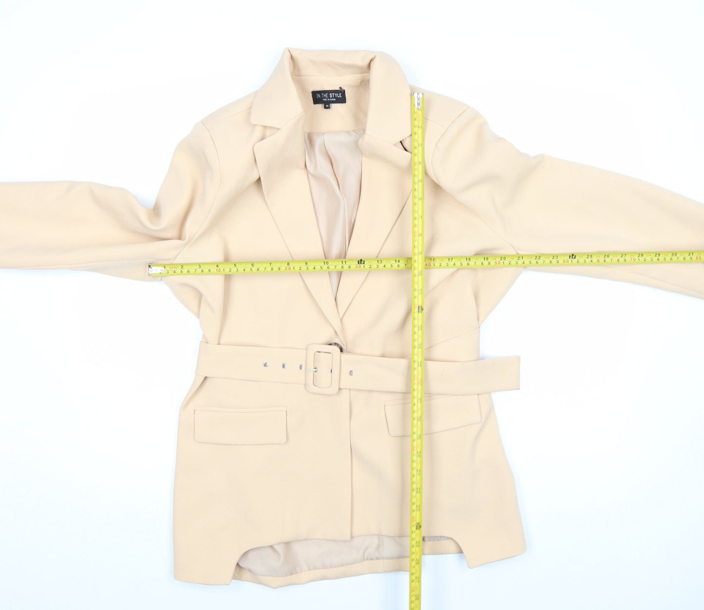 Womens UK Size 14 In the Style Beige Basic Jacket