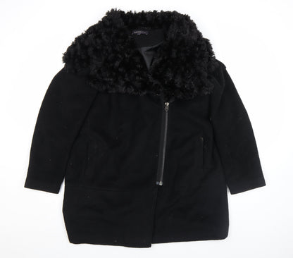 Womens UK Size 16 Marks and Spencer Black Overcoat