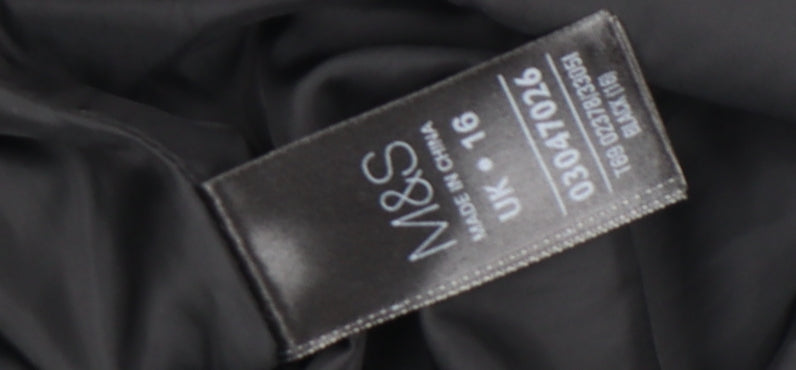 Womens UK Size 16 Marks and Spencer Black Overcoat