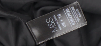 Womens UK Size 16 Marks and Spencer Black Overcoat