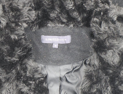 Womens UK Size 16 Marks and Spencer Black Overcoat