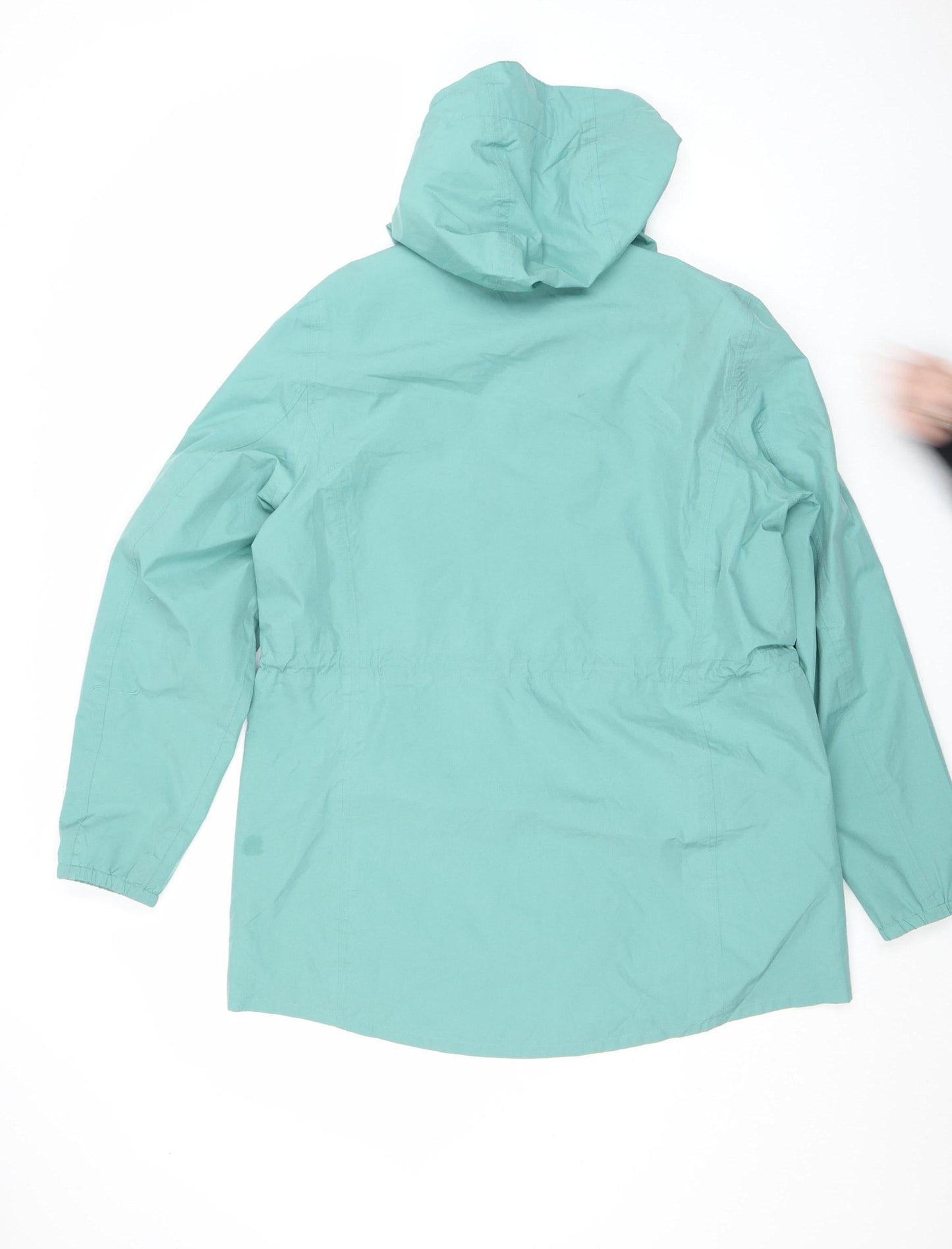 Womens UK Size M Lands' End Green Rain Coat