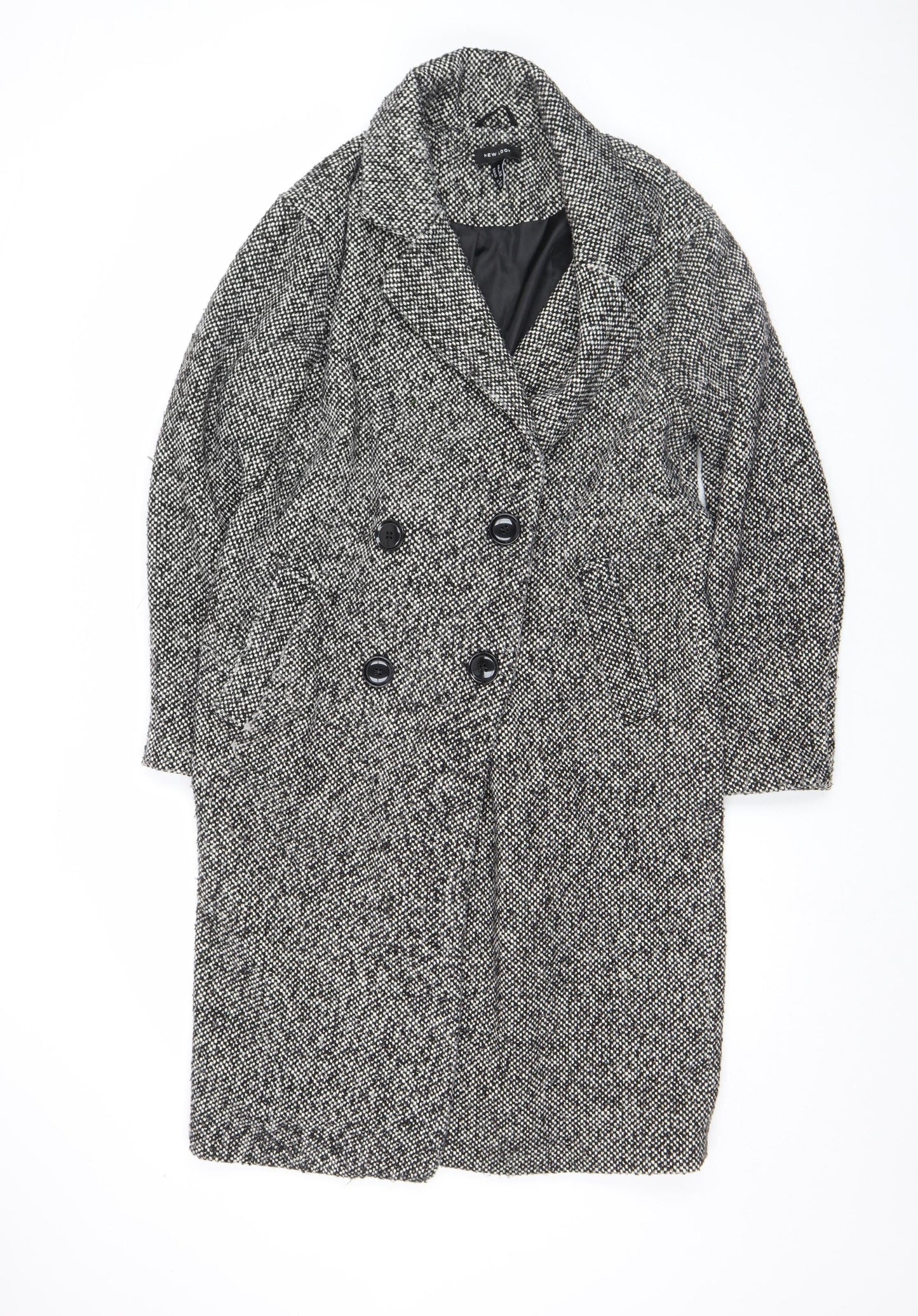 Womens UK Size 10 New Look Black Pea Coat