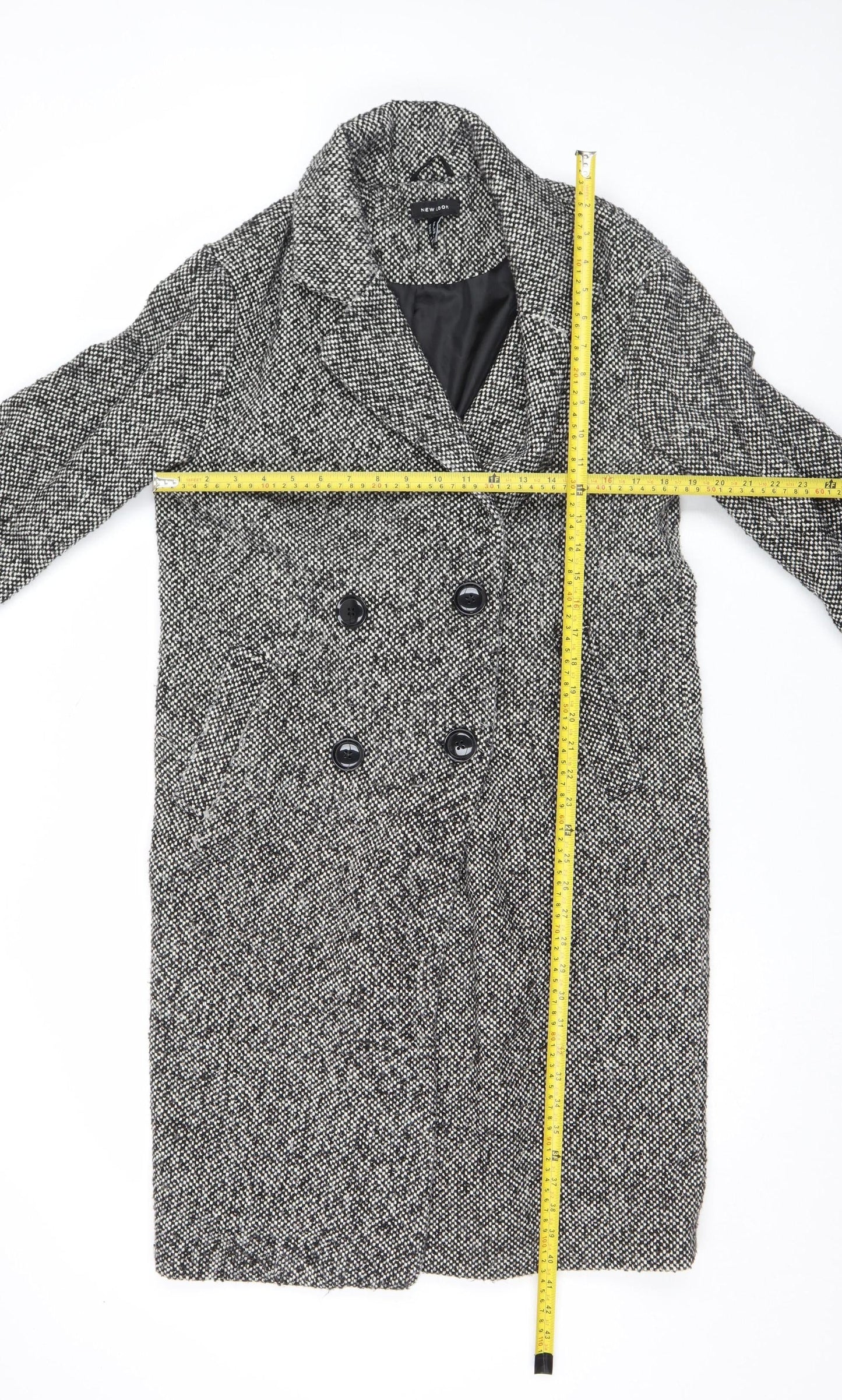 Womens UK Size 10 New Look Black Pea Coat