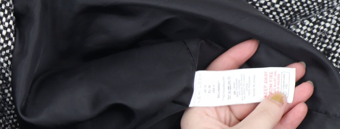 Womens UK Size 10 New Look Black Pea Coat