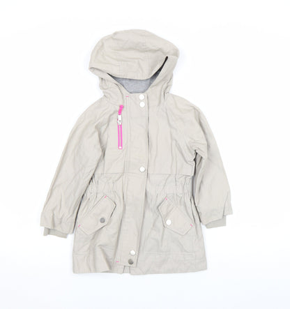 Mint Velvet Girls Beige Hooded Parka Coat 3 Years Lined Lightweight Jacket