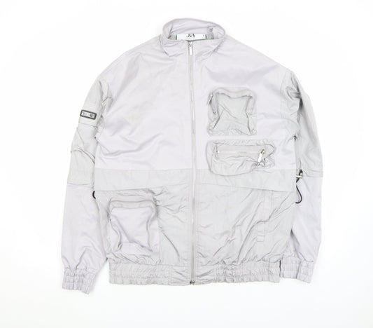 JK Attire Men's Grey XS Lightweight Zip Utility Jacket
