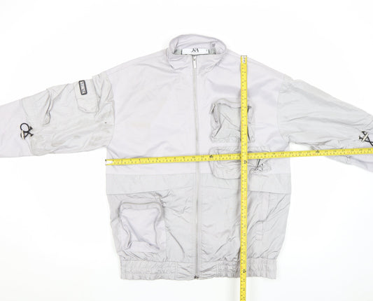JK Attire Men's Grey XS Lightweight Zip Utility Jacket