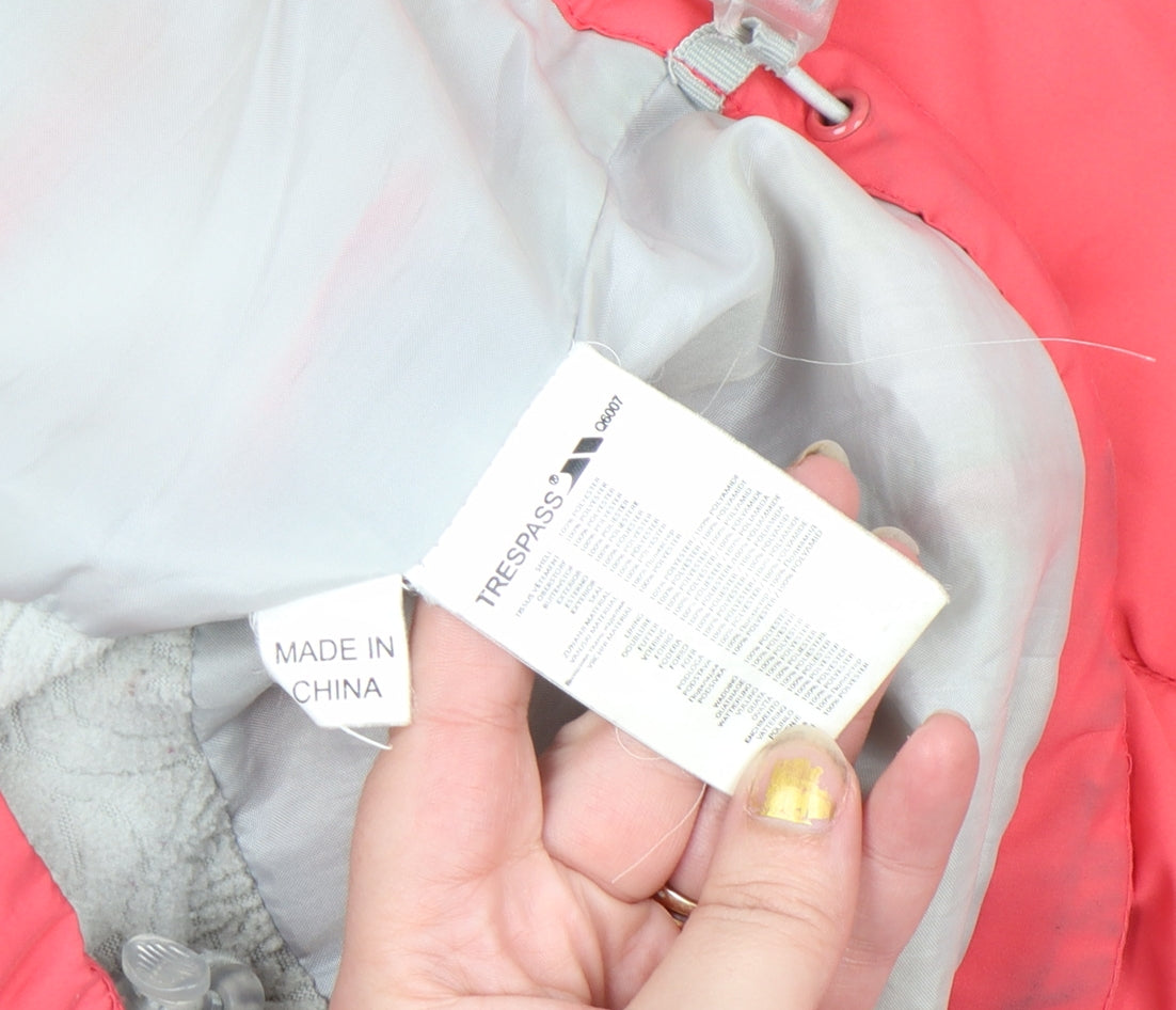 Womens UK Size M Trespass Pink Puffer Jacket