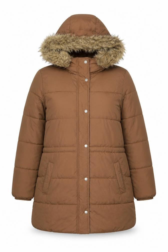 Womens UK Size L Hollister Brown Puffer Jacket