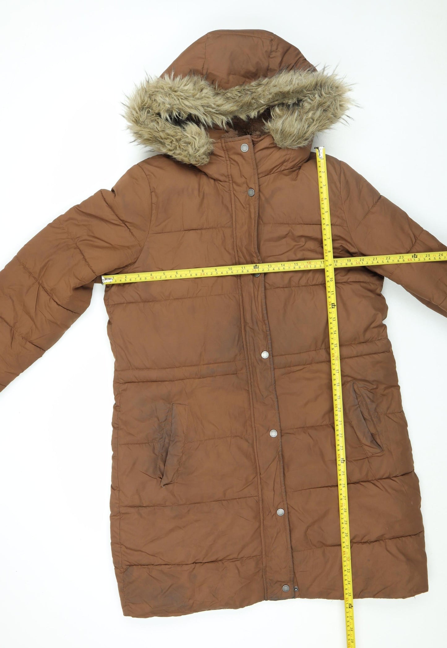 Womens UK Size L Hollister Brown Puffer Jacket