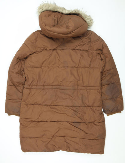 Womens UK Size L Hollister Brown Puffer Jacket