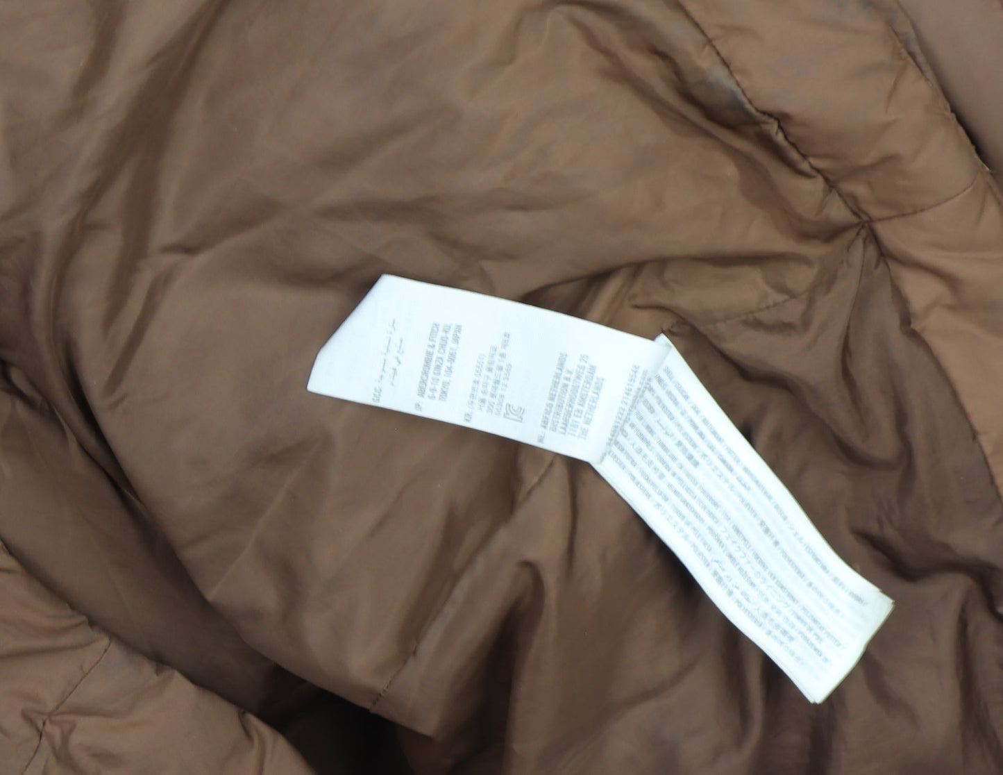 Womens UK Size L Hollister Brown Puffer Jacket