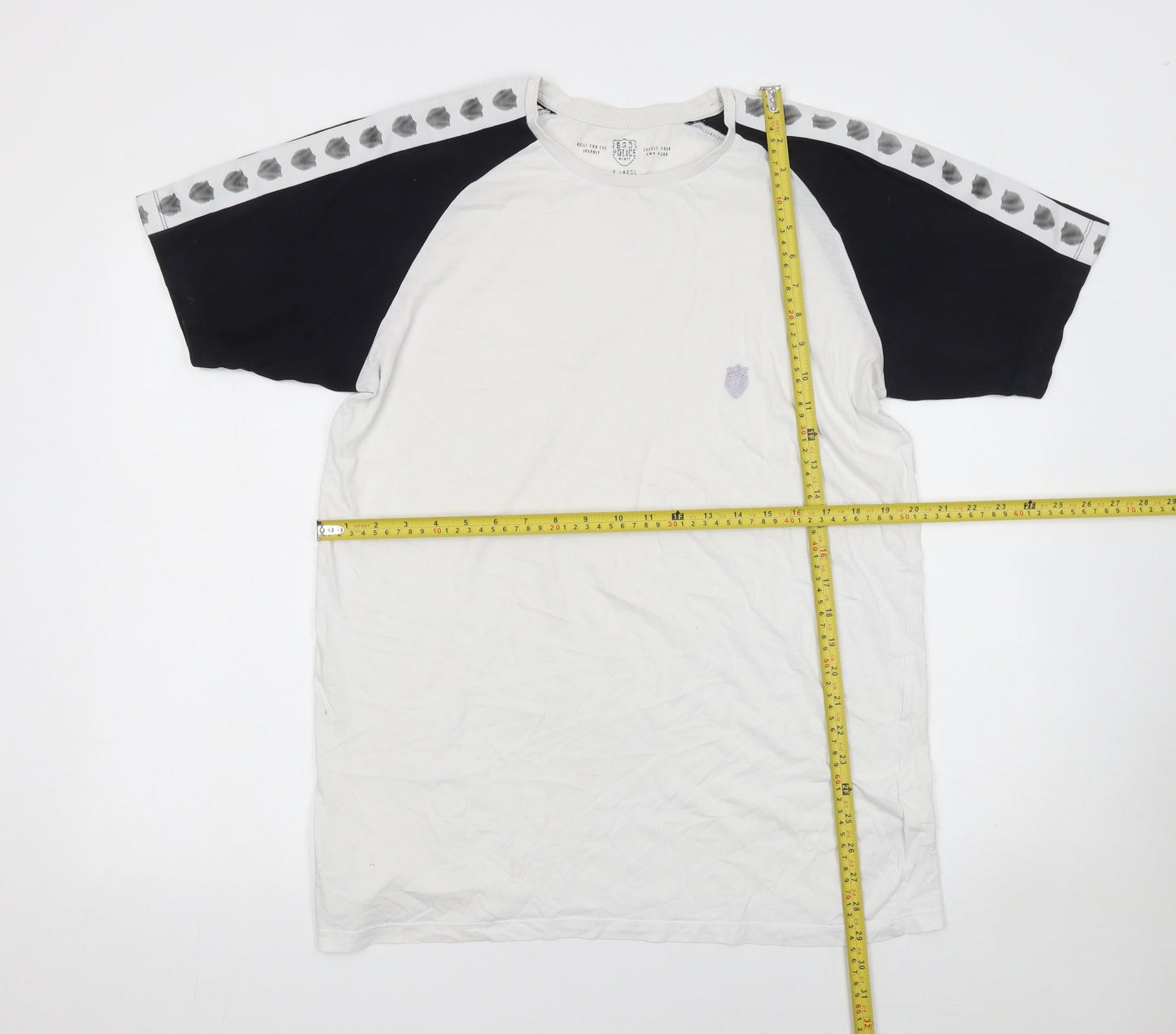 Mens UK Size XL Police White  T-Shirt