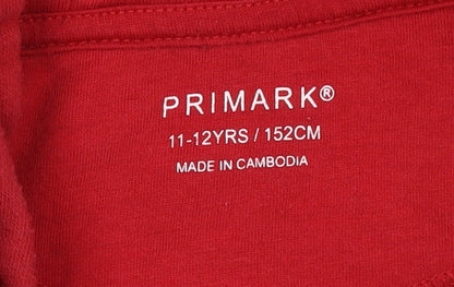 Boys UK Size 11-12 Years Primark Red Pullover Hoodie