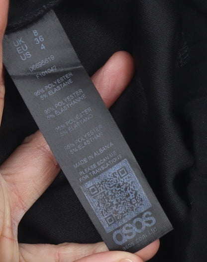 Womens UK Size 8 ASOS Regular Fit Casual Workwear Black Trousers