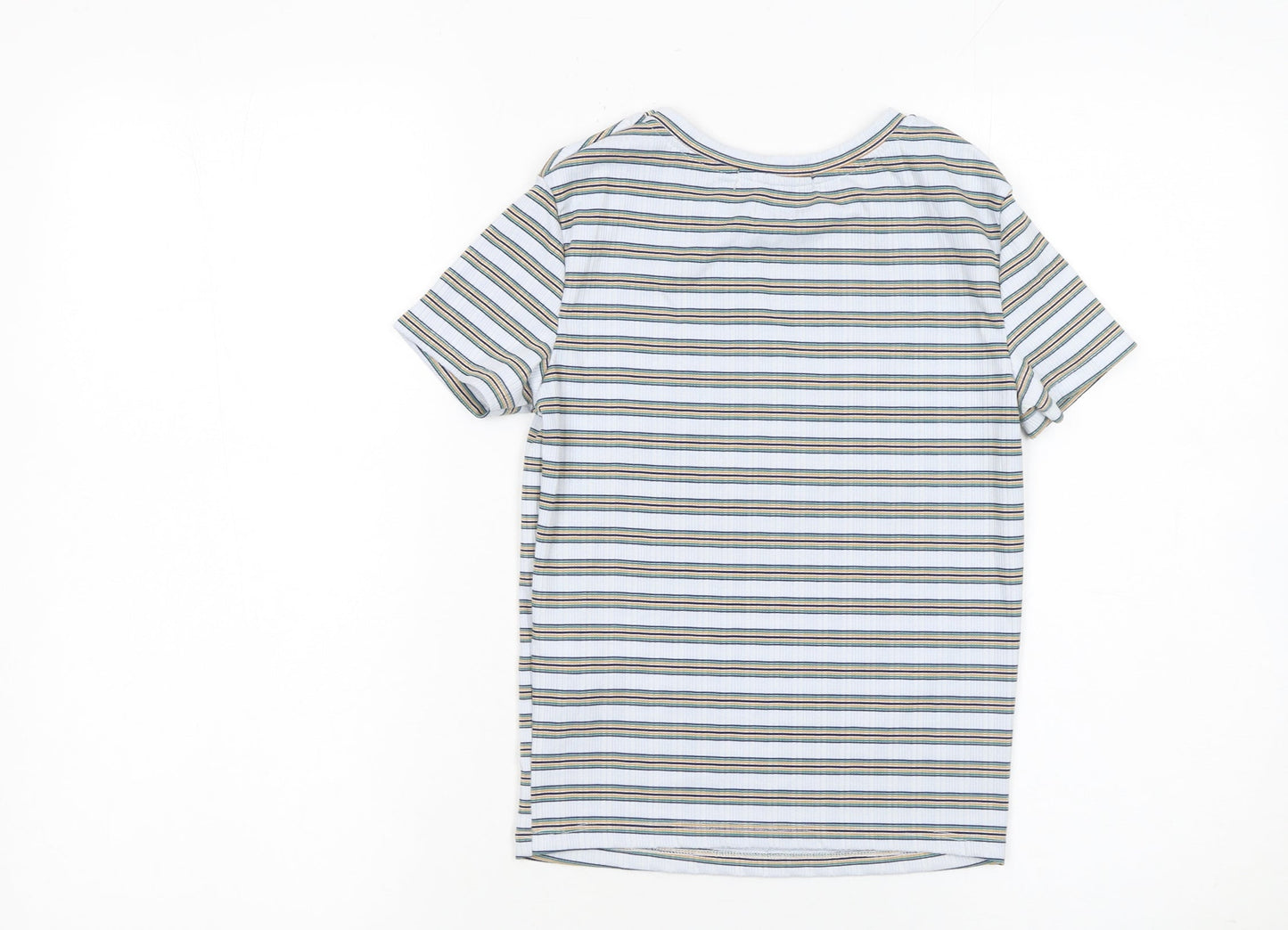 Womens UK Size XS Bershka Multicoloured Basic T-Shirt
