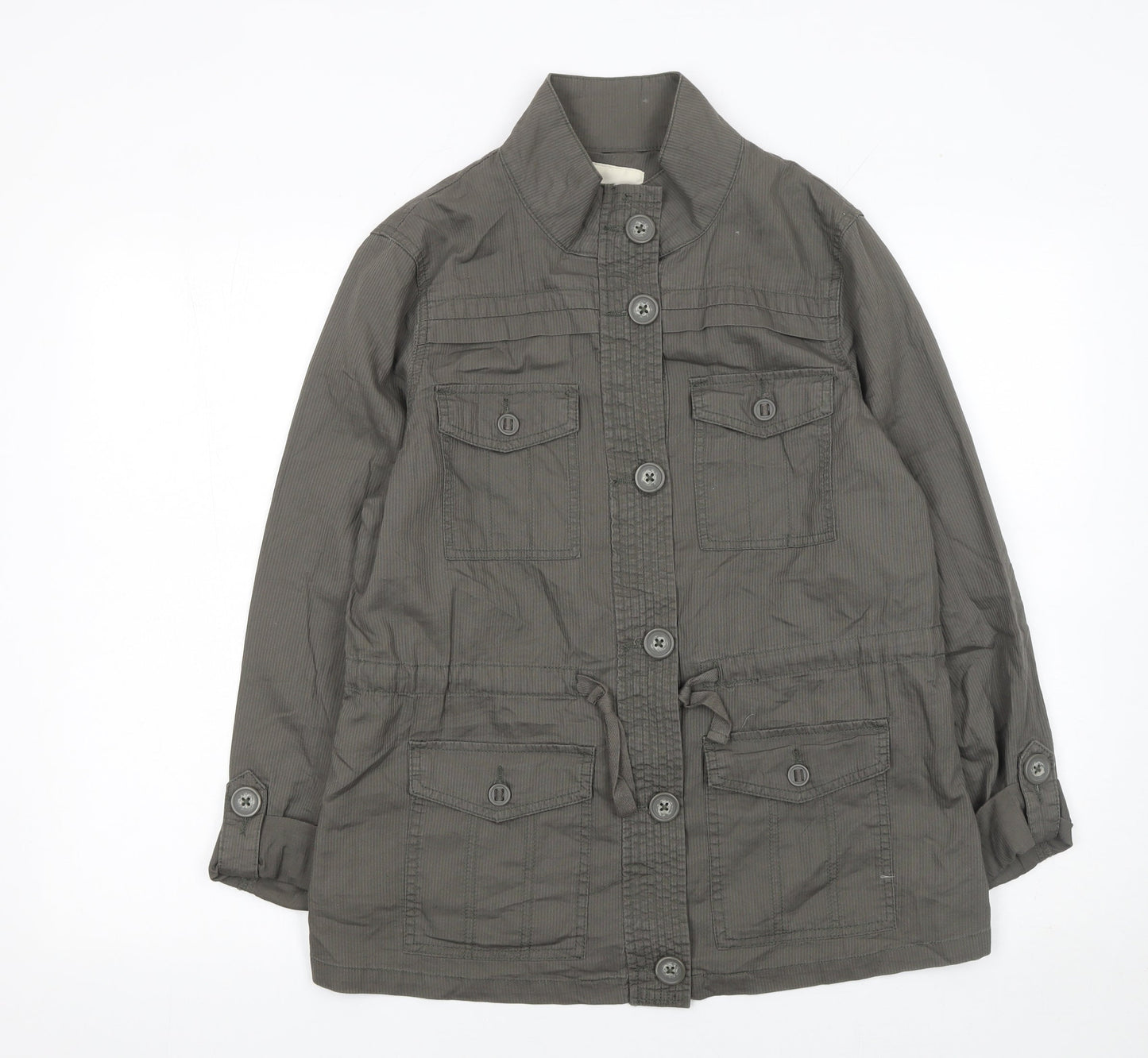 Debenhams Women’s Grey Cotton Military Jacket Size 14