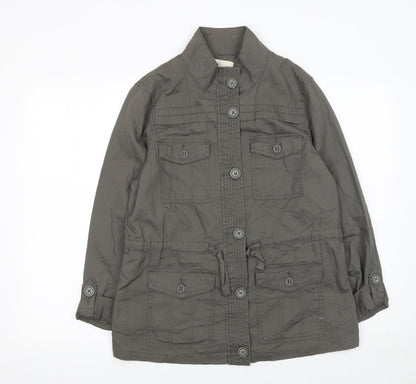 Debenhams Women’s Grey Cotton Military Jacket Size 14