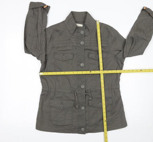 Debenhams Women’s Grey Cotton Military Jacket Size 14