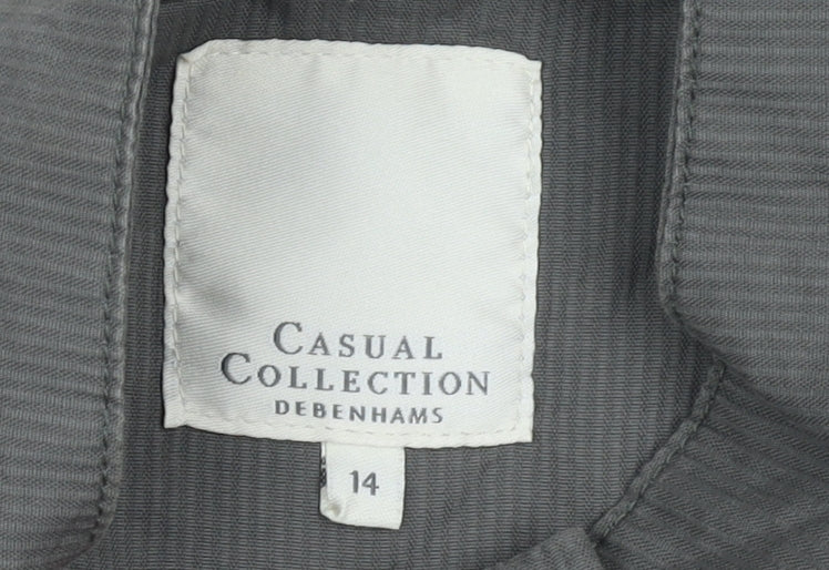 Debenhams Women’s Grey Cotton Military Jacket Size 14