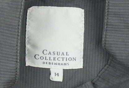 Debenhams Women’s Grey Cotton Military Jacket Size 14
