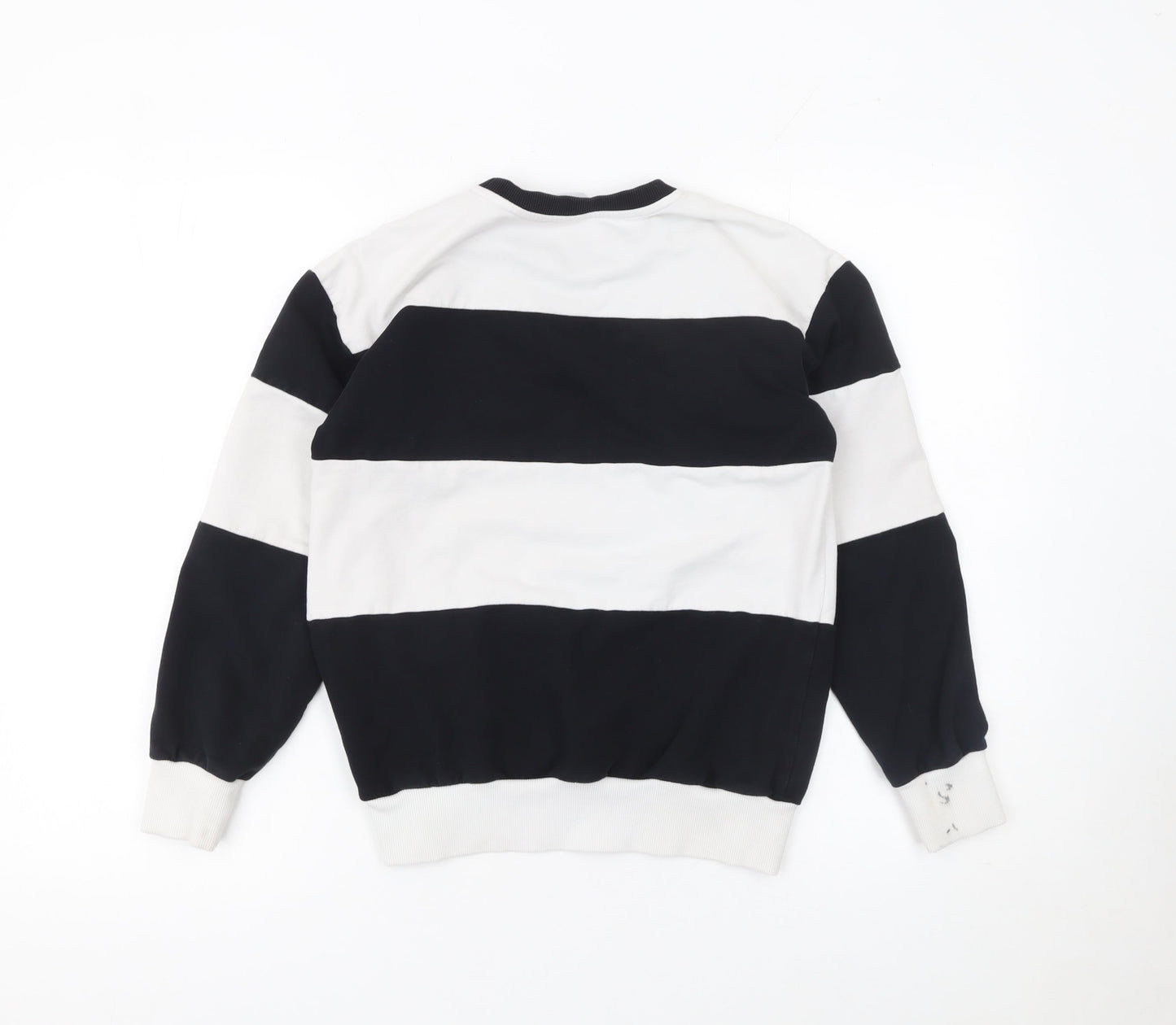 Moschino Teen Boys Black & White Striped Logo Sweatshirt 12 Years