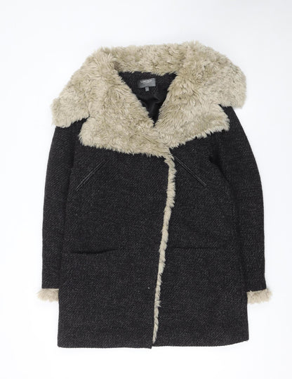 Womens UK Size 12 Marks and Spencer Black Overcoat