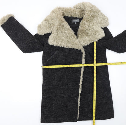 Womens UK Size 12 Marks and Spencer Black Overcoat