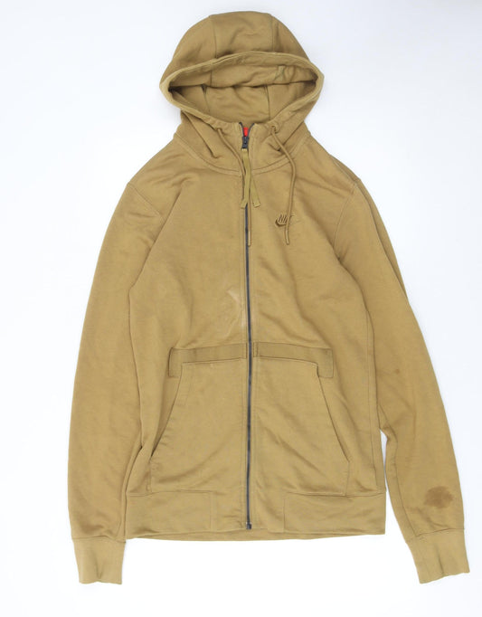 Mens UK Size S Nike Brown Full Zip Hoodie