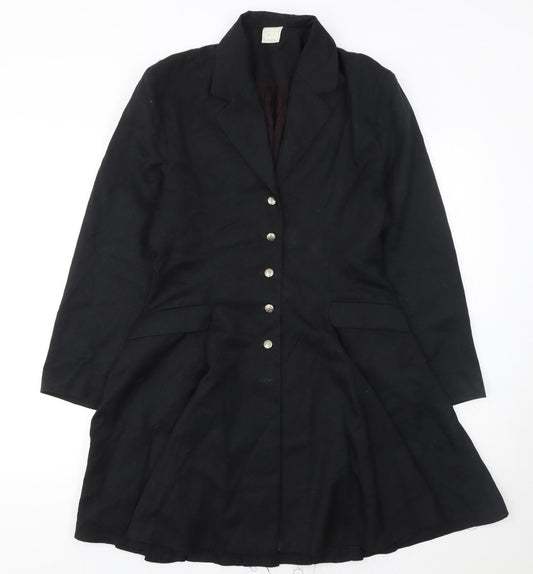 Womens UK Size 12 Charlotte Halton Black Overcoat