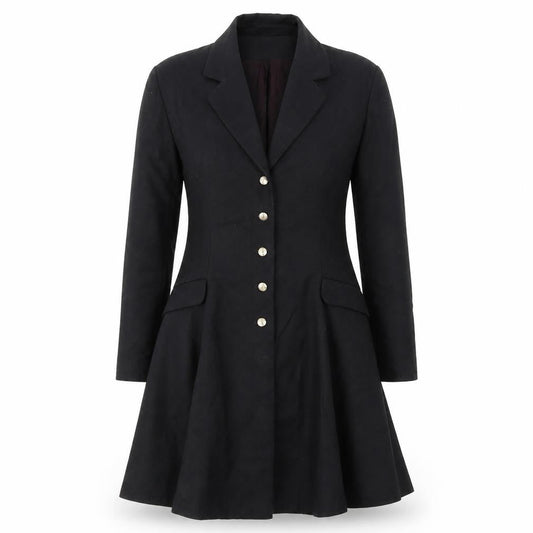 Womens UK Size 12 Charlotte Halton Black Overcoat