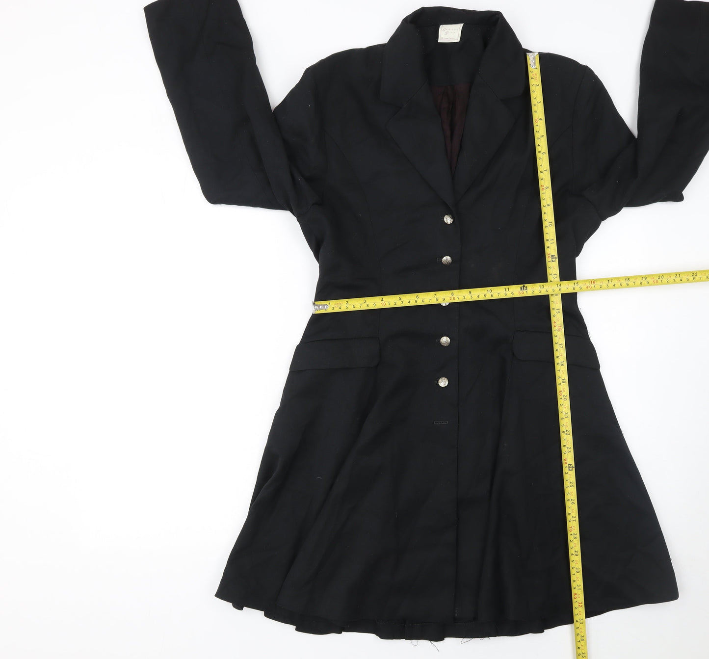 Womens UK Size 12 Charlotte Halton Black Overcoat