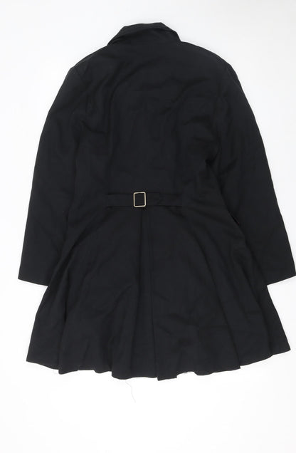 Womens UK Size 12 Charlotte Halton Black Overcoat