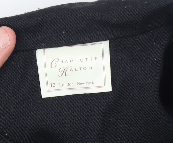 Womens UK Size 12 Charlotte Halton Black Overcoat