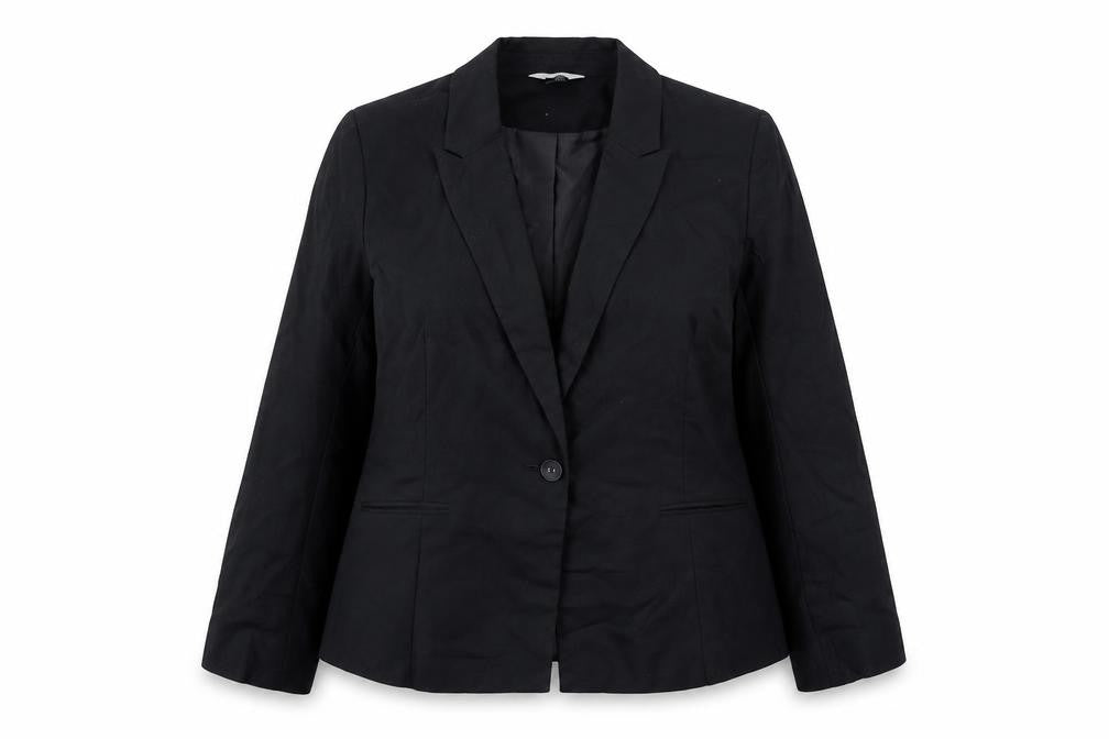 Classics Women's Black Blazer Jacket Size 16 Single Breasted Tailored Workwear