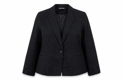 Classics Women's Black Blazer Jacket Size 16 Single Breasted Tailored Workwear
