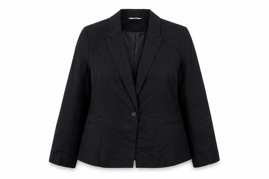 Classics Women's Black Blazer Jacket Size 16 Single Breasted Tailored Workwear