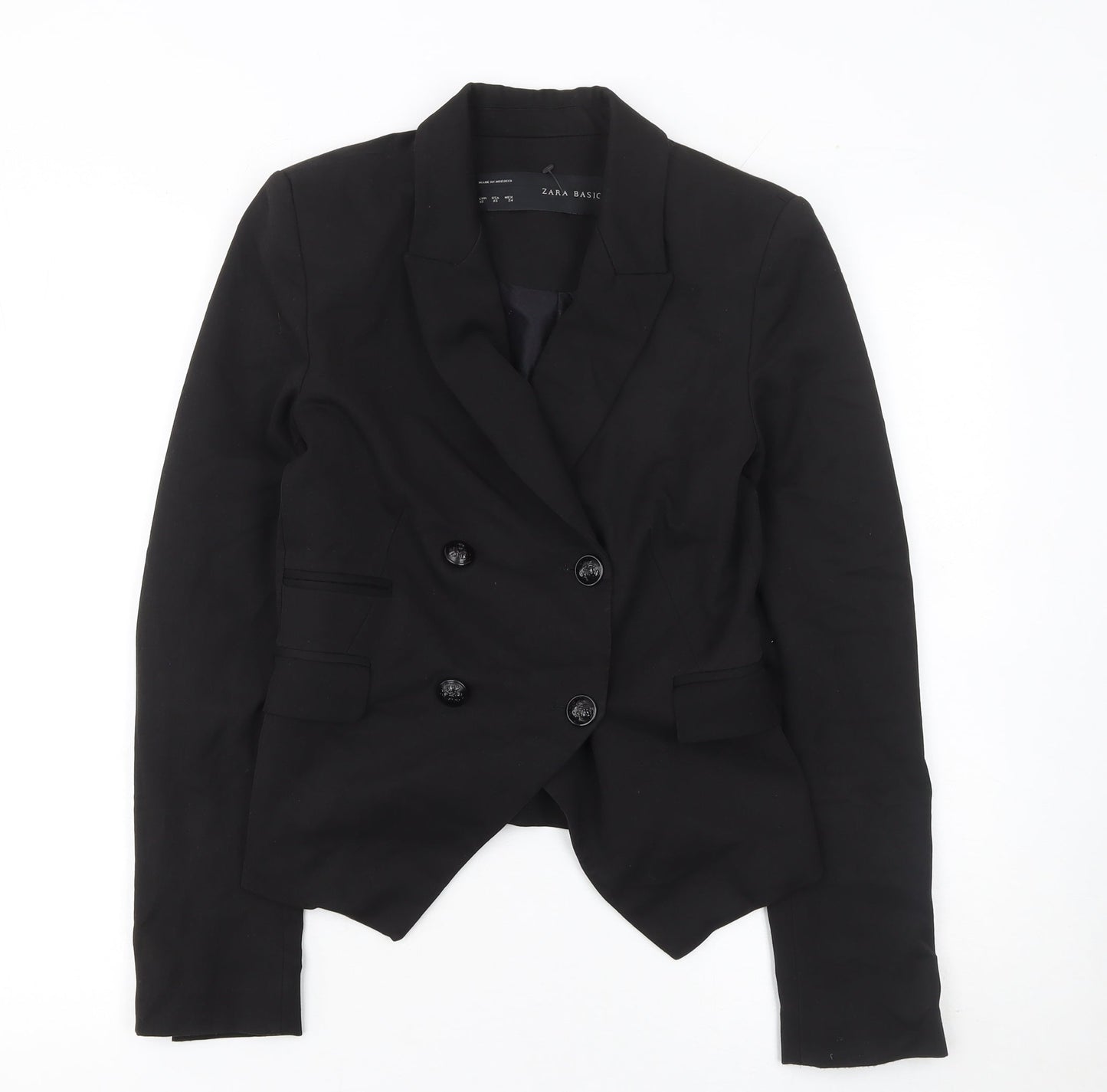 Womens UK Size XS Zara Basic Regular Black Blazer